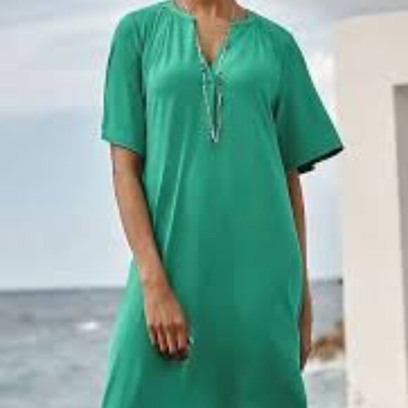 J. Jill Dresses & Skirts - NWT J Jill sz small  banana leaf green shirred dress